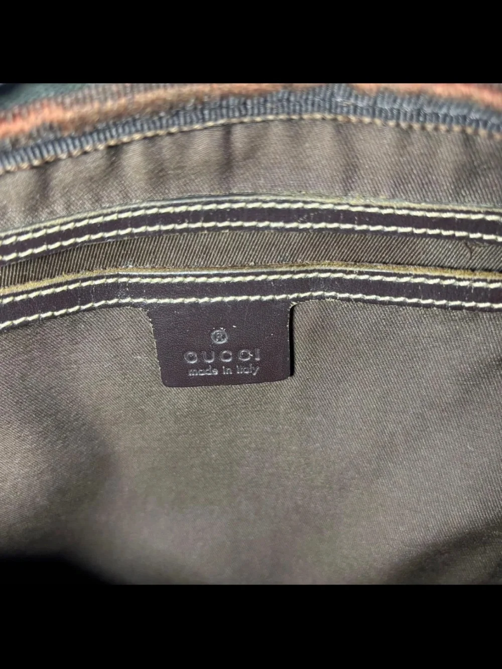 Gucci Brown/Tan Monogram Messenger Bag